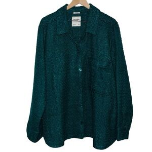 NWT Abercrombie & Fitch Kelly Green Boucle Heavyweight Shacket Jacket XXL